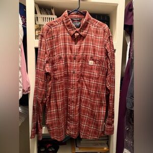 Carhartt Rust Plaid Rugged Flex Flannel Shirt
